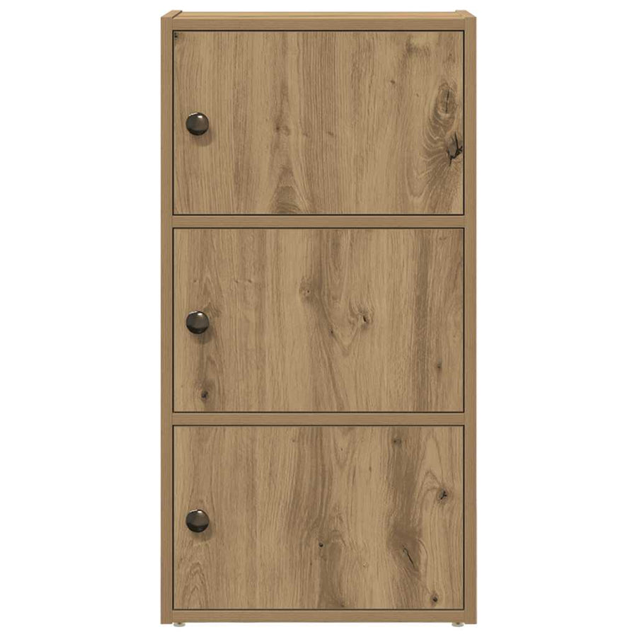 Boekenkast 40x24x77 cm bewerkt hout artisanaal eikenkleurig