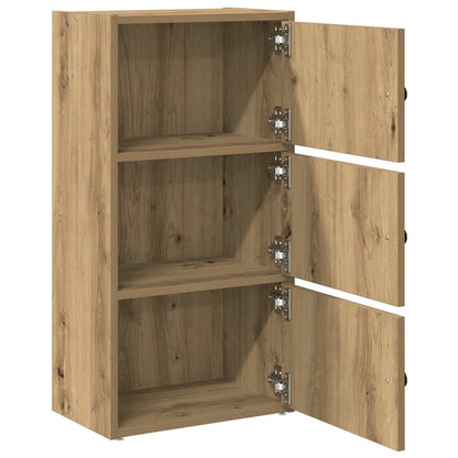 Boekenkast 40x24x77 cm bewerkt hout artisanaal eikenkleurig