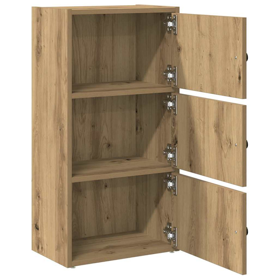 Boekenkast 40x24x77 cm bewerkt hout artisanaal eikenkleurig