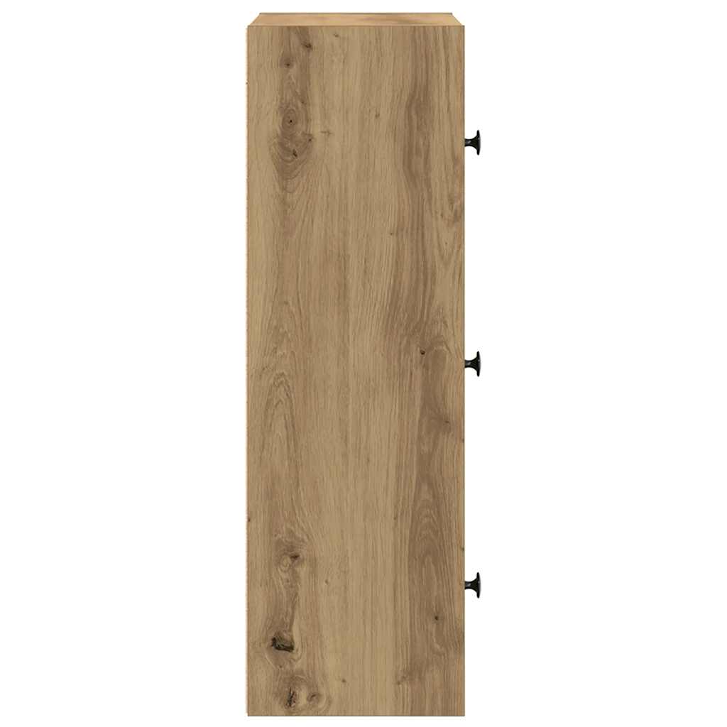 Boekenkast 40x24x77 cm bewerkt hout artisanaal eikenkleurig