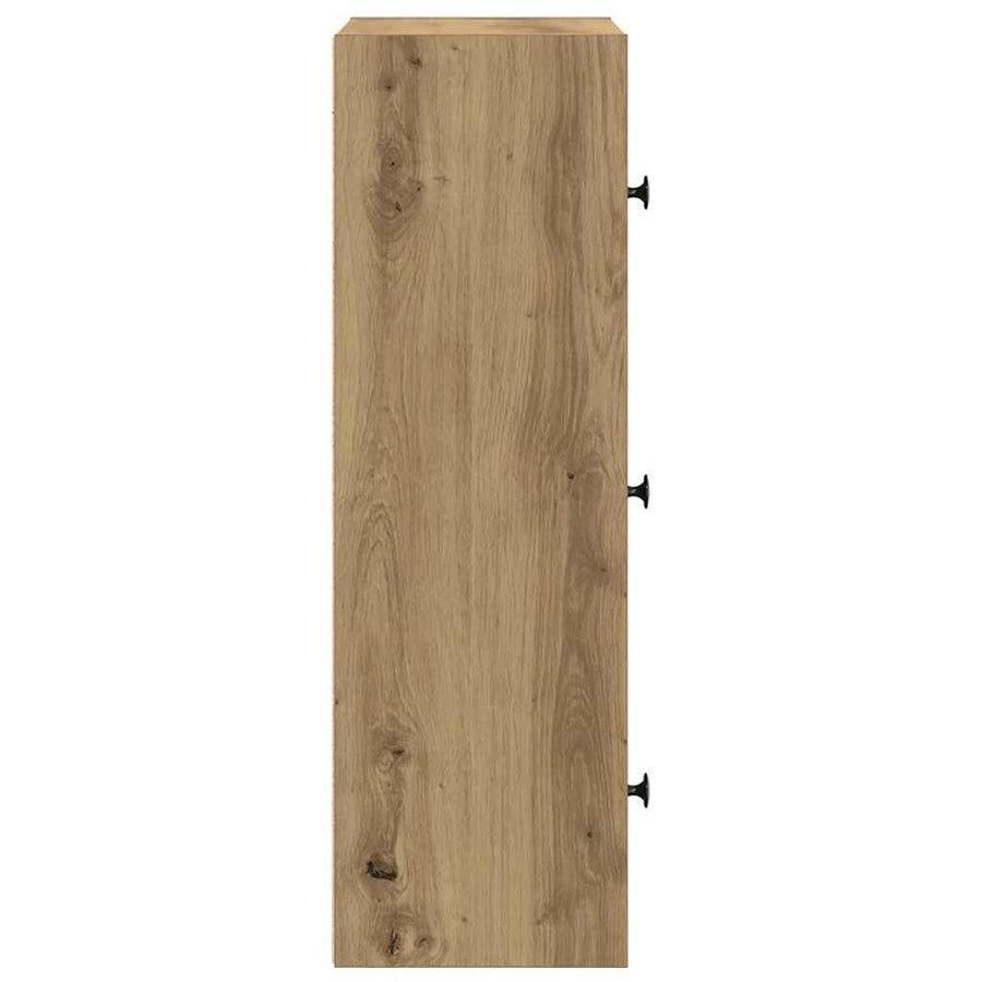 Boekenkast 40x24x77 cm bewerkt hout artisanaal eikenkleurig
