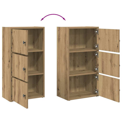 Boekenkast 40x24x77 cm bewerkt hout artisanaal eikenkleurig