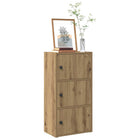 Bookcase 40x24x77 cm crafted wood artisan oak finish