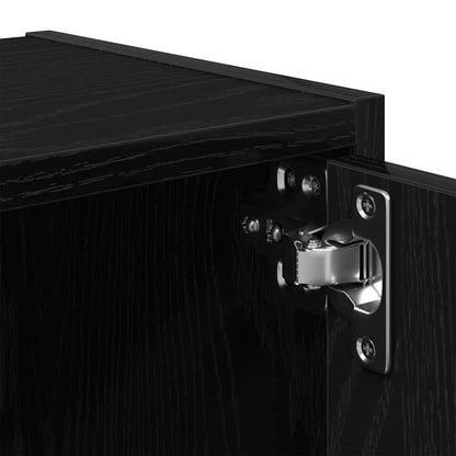Boekenkast 40x24x102 cm bewerkt hout zwart eikenkleurig