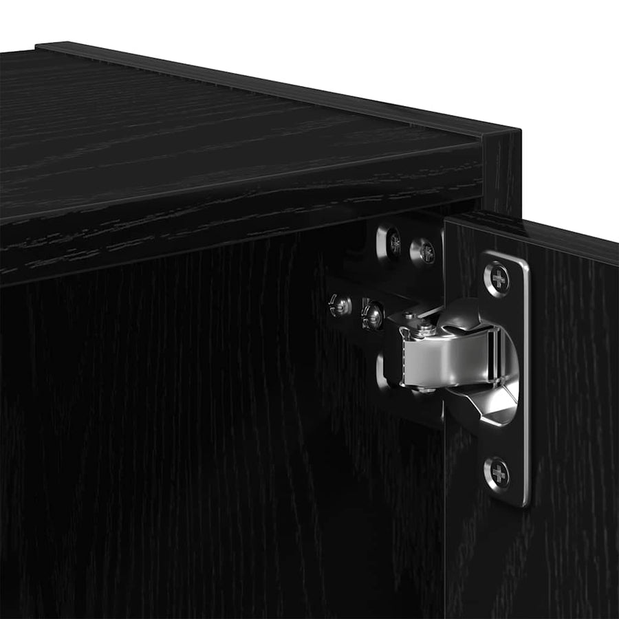 Boekenkast 40x24x102 cm bewerkt hout zwart eikenkleurig