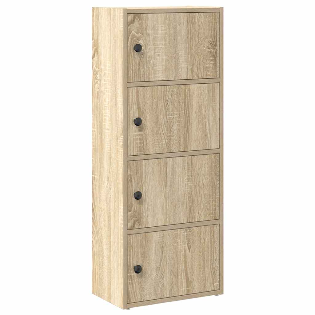 Boekenkast 40x24x102 cm bewerkt hout sonoma eikenkleurig