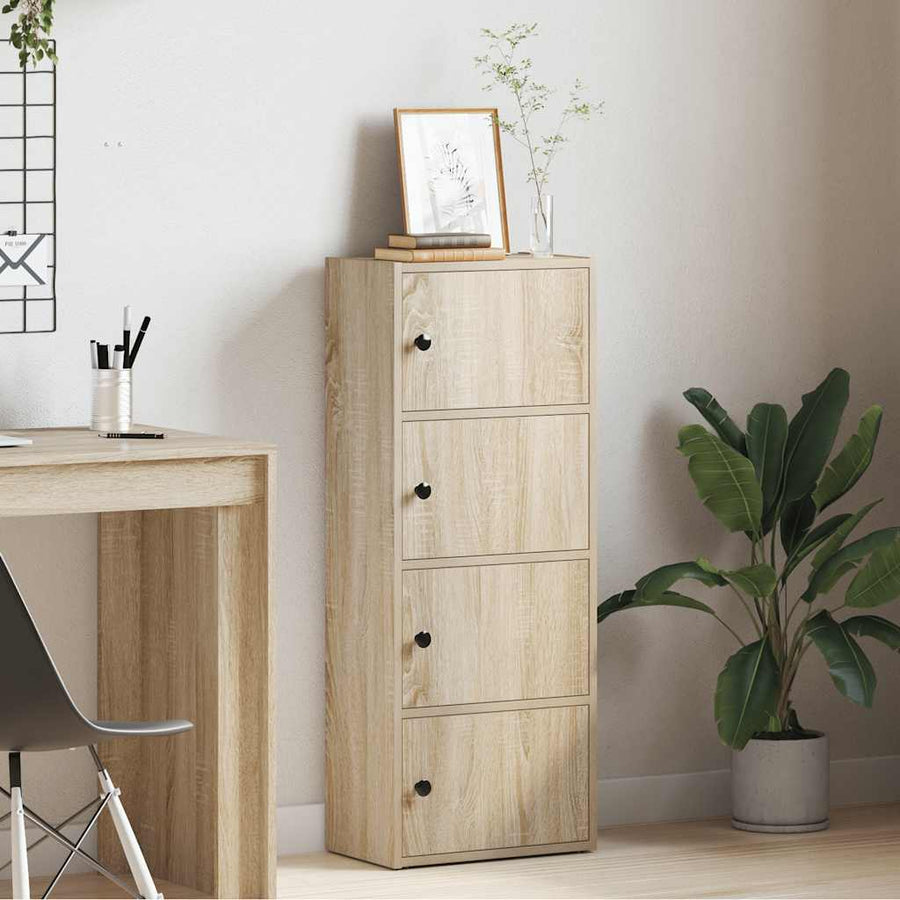 Boekenkast 40x24x102 cm bewerkt hout sonoma eikenkleurig