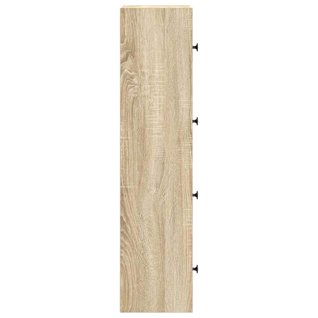 Boekenkast 40x24x102 cm bewerkt hout sonoma eikenkleurig
