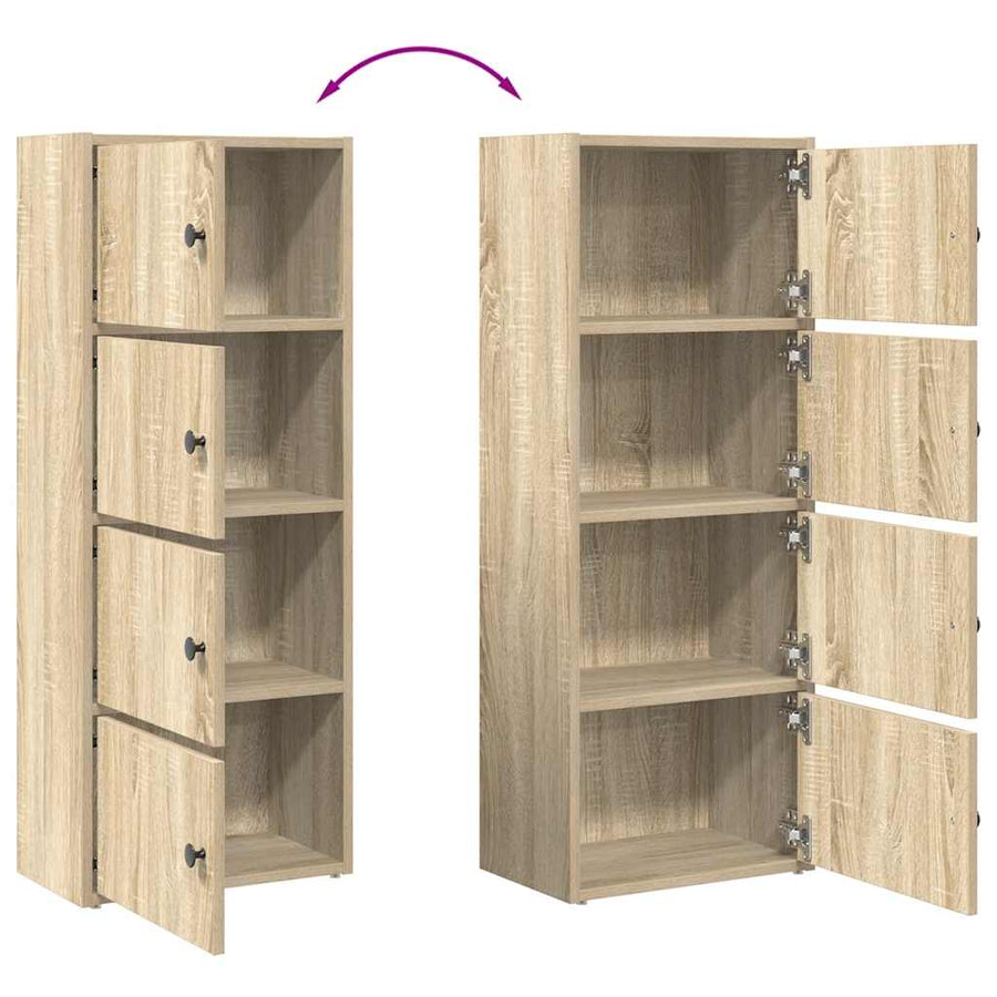 Boekenkast 40x24x102 cm bewerkt hout sonoma eikenkleurig