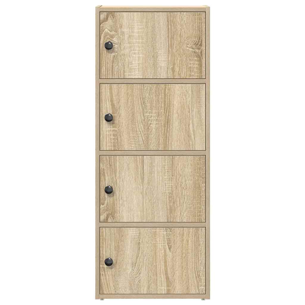 Boekenkast 40x24x102 cm bewerkt hout betongrijs
