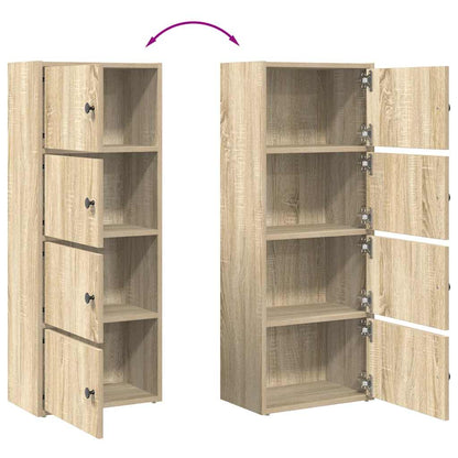 Boekenkast 40x24x102 cm bewerkt hout betongrijs