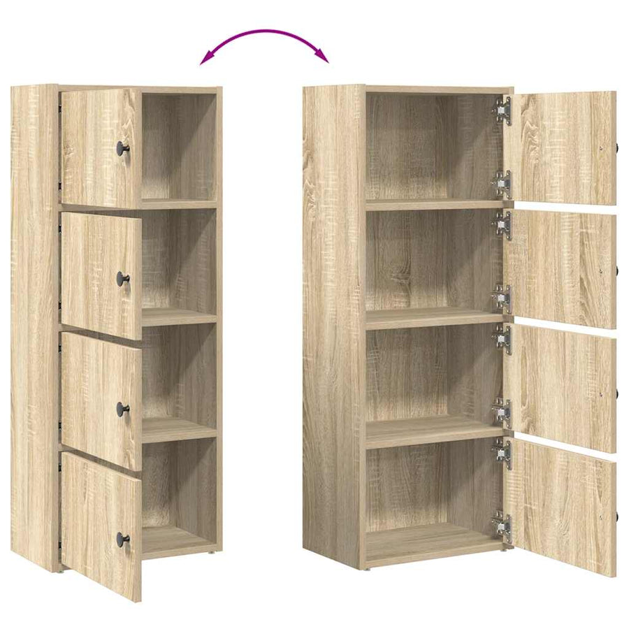 Boekenkast 40x24x102 cm bewerkt hout betongrijs