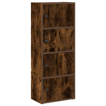 Boekenkast 40x24x102 cm bewerkt hout gerookt eikenkleurig