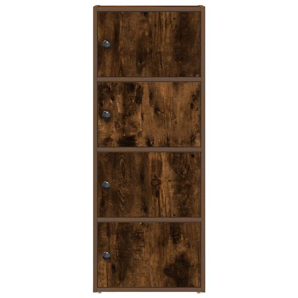 Boekenkast 40x24x102 cm bewerkt hout gerookt eikenkleurig