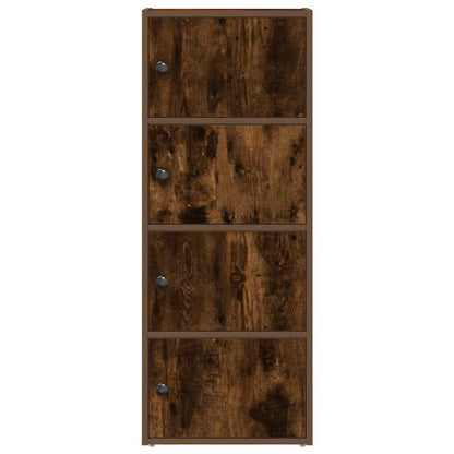 Boekenkast 40x24x102 cm bewerkt hout gerookt eikenkleurig
