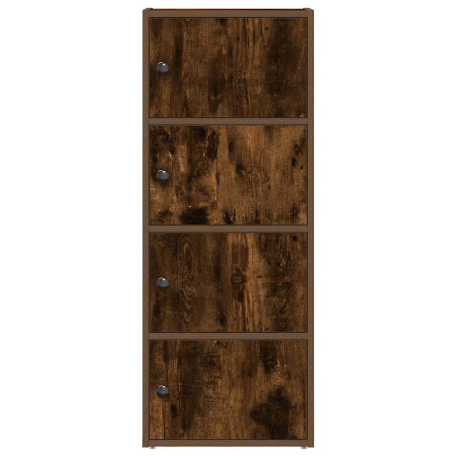 Boekenkast 40x24x102 cm bewerkt hout gerookt eikenkleurig