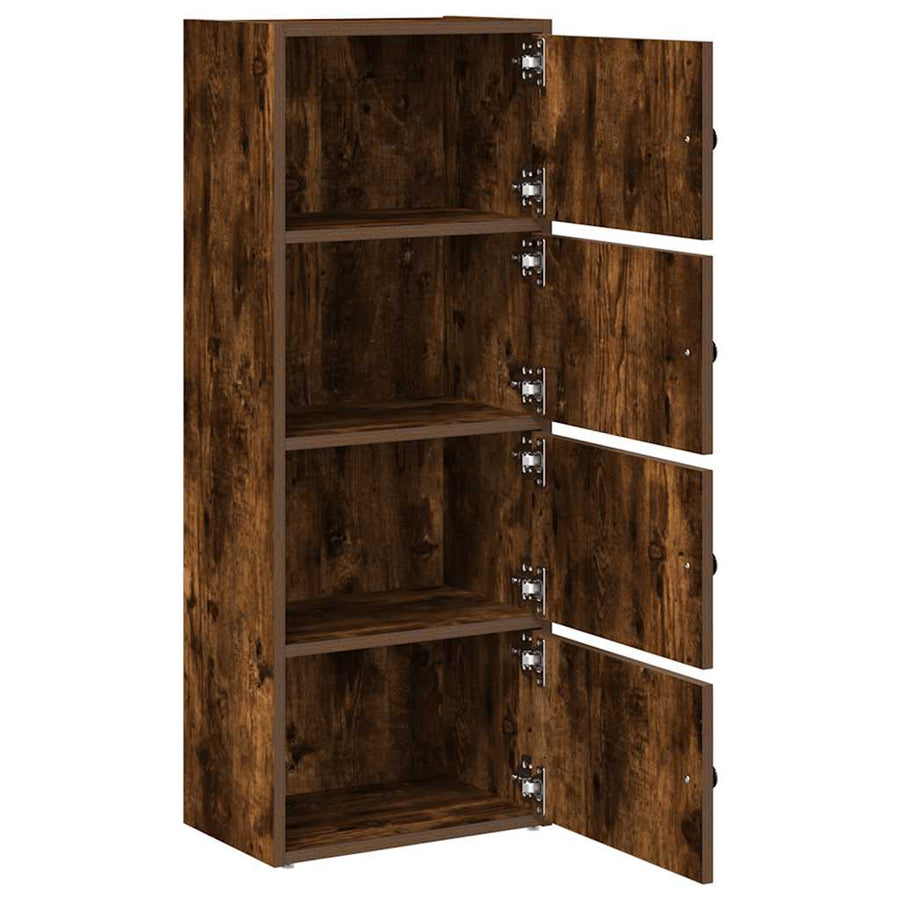 Boekenkast 40x24x102 cm bewerkt hout gerookt eikenkleurig