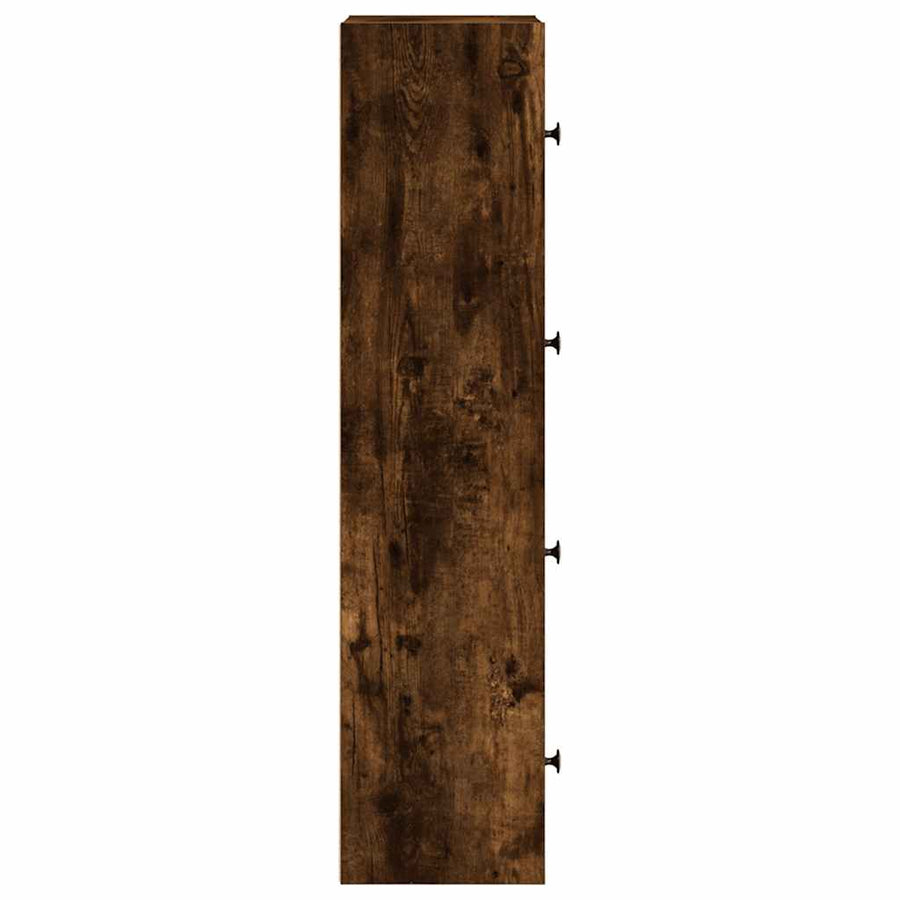Boekenkast 40x24x102 cm bewerkt hout gerookt eikenkleurig
