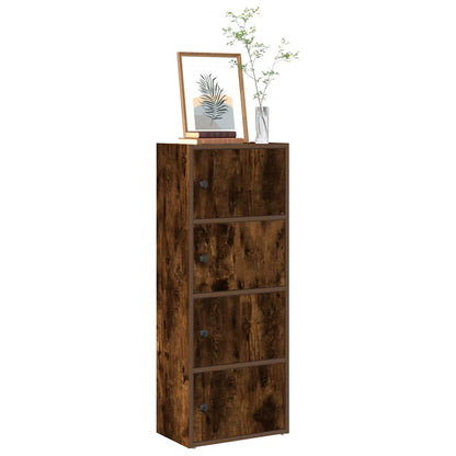 Boekenkast 40x24x102 cm bewerkt hout gerookt eikenkleurig