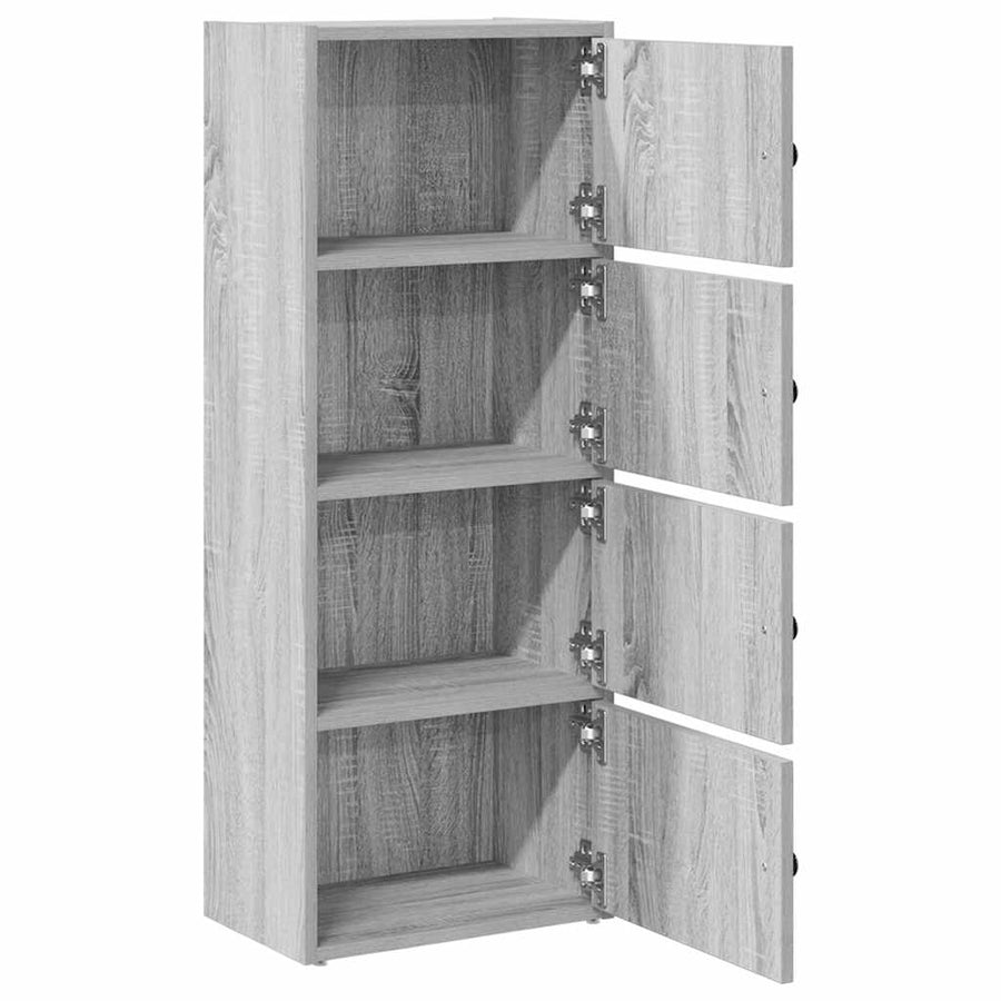 Boekenkast 40x24x102 cm bewerkt hout grijs sonoma eikenkleurig