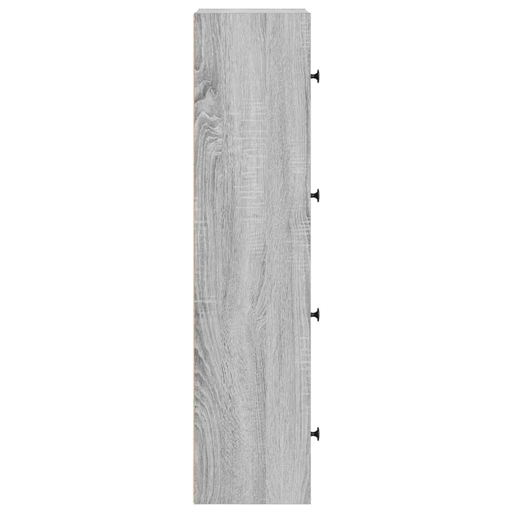 Boekenkast 40x24x102 cm bewerkt hout grijs sonoma eikenkleurig