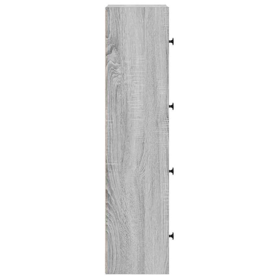 Boekenkast 40x24x102 cm bewerkt hout grijs sonoma eikenkleurig