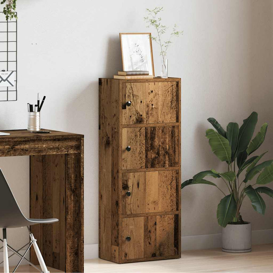 Boekenkast 40x24x102 cm bewerkt hout oud houtkleurig
