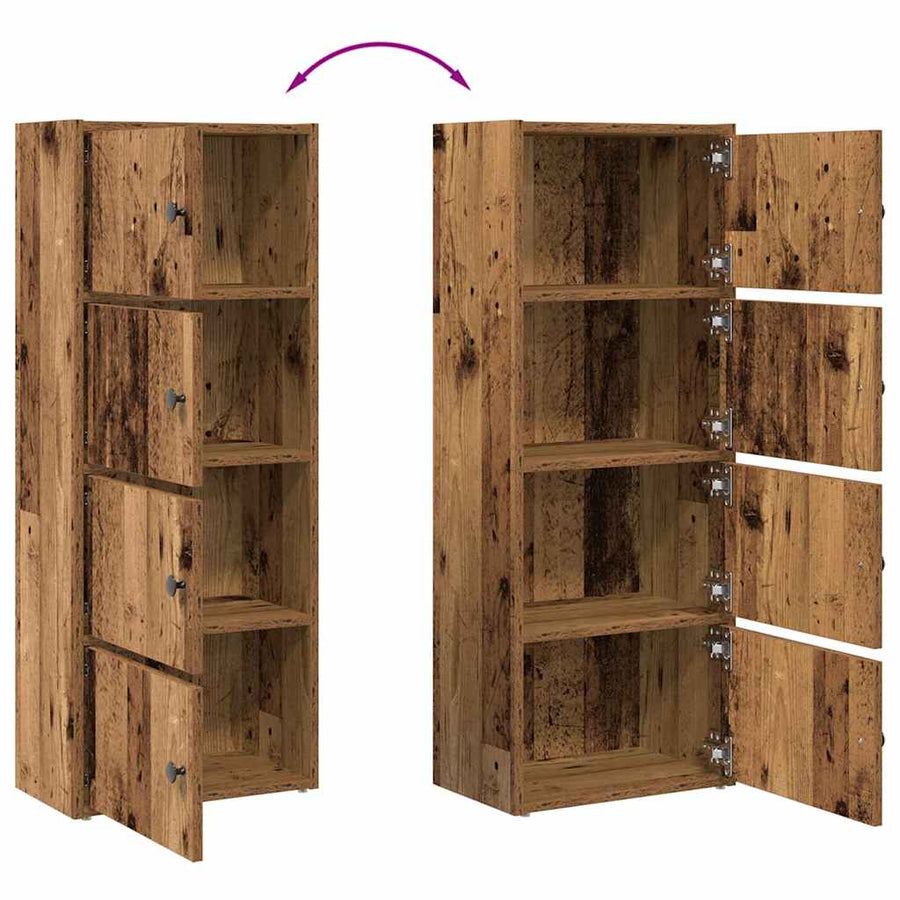 Boekenkast 40x24x102 cm bewerkt hout oud houtkleurig