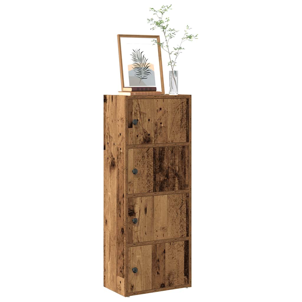 Boekenkast 40x24x102 cm bewerkt hout oud houtkleurig