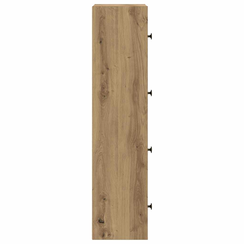 Boekenkast 40x24x102 cm bewerkt hout artisanaal eikenkleurig