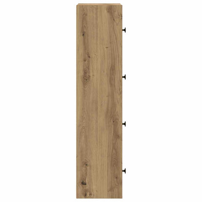 Boekenkast 40x24x102 cm bewerkt hout artisanaal eikenkleurig