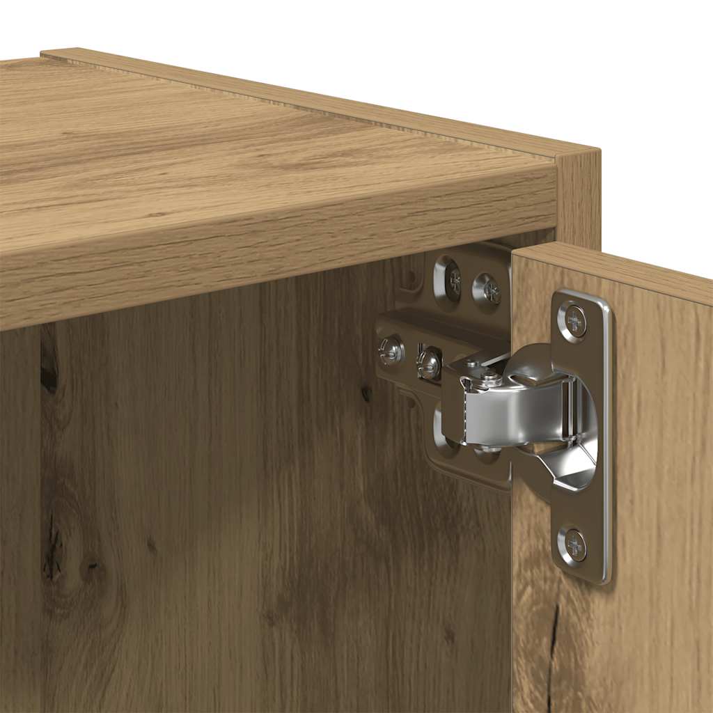 Boekenkast 40x24x102 cm bewerkt hout artisanaal eikenkleurig