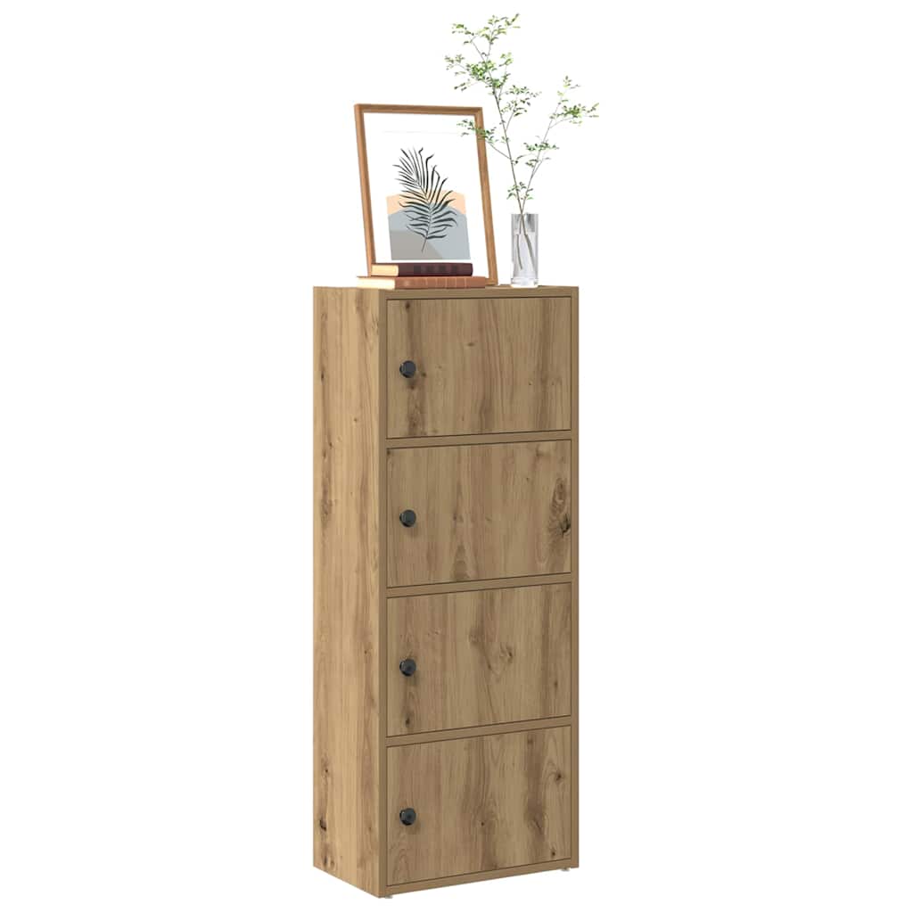 Boekenkast 40x24x102 cm bewerkt hout artisanaal eikenkleurig