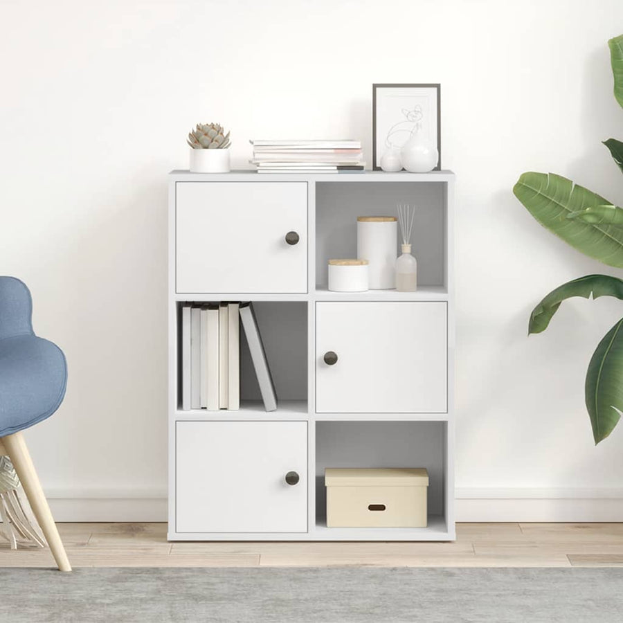 Boekenkast 60x24x76,5 cm bewerkt hout wit