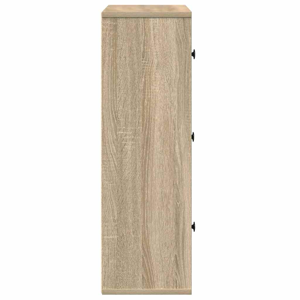 Boekenkast 60x24x76,5 cm bewerkt hout sonoma eikenkleurig