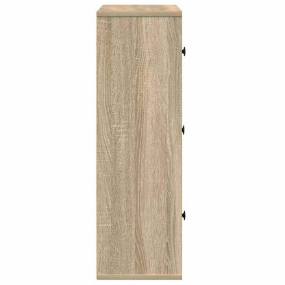 Boekenkast 60x24x76,5 cm bewerkt hout sonoma eikenkleurig