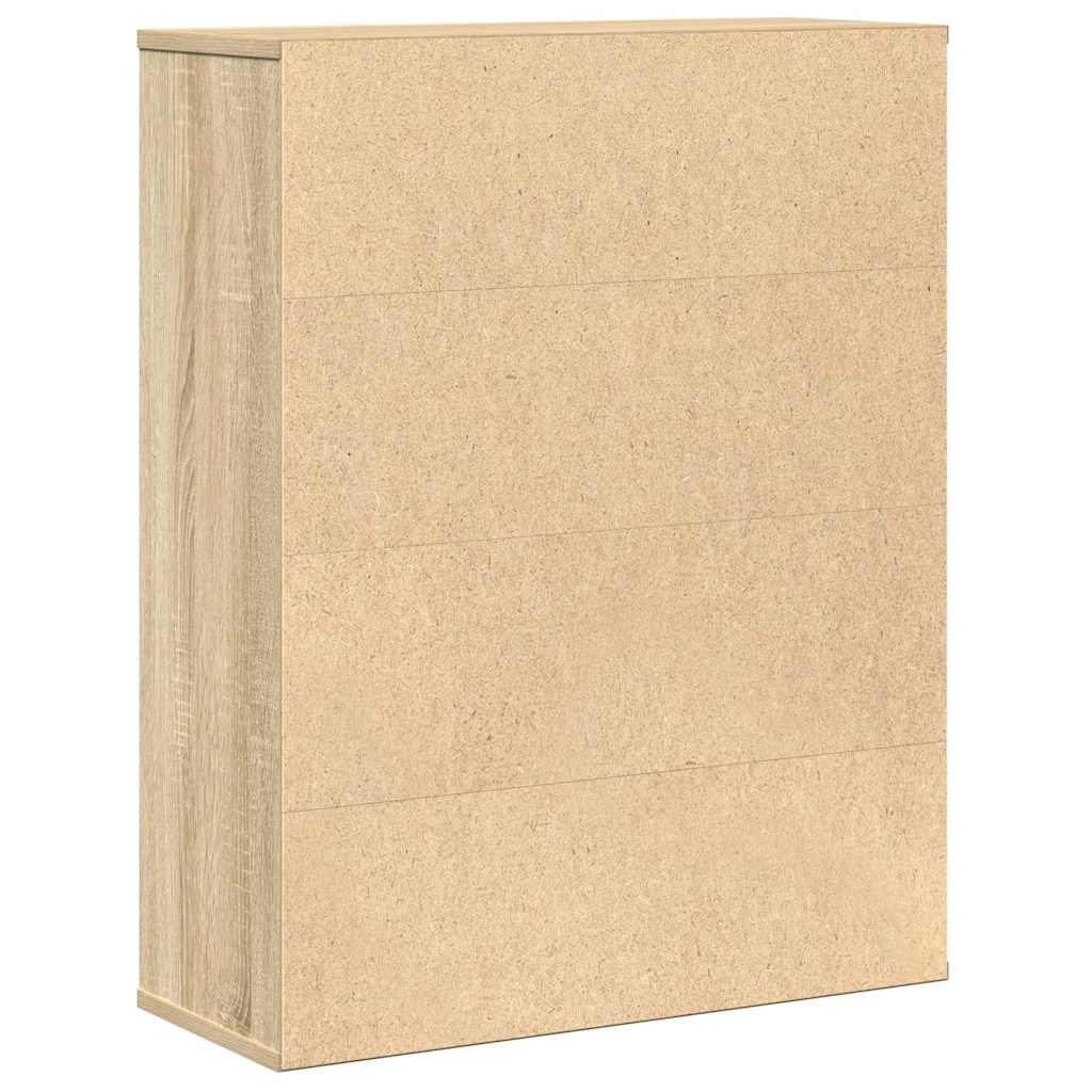 Boekenkast 60x24x76,5 cm bewerkt hout sonoma eikenkleurig