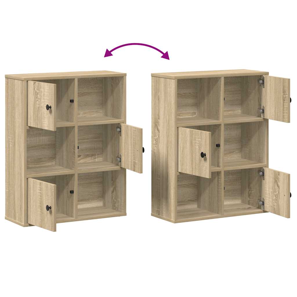 Boekenkast 60x24x76,5 cm bewerkt hout sonoma eikenkleurig