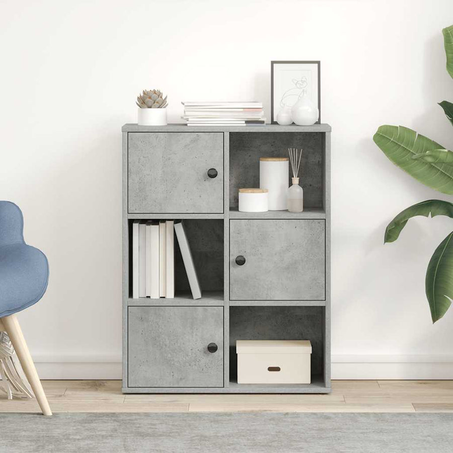 Boekenkast 60x24x76,5 cm bewerkt hout betongrijs