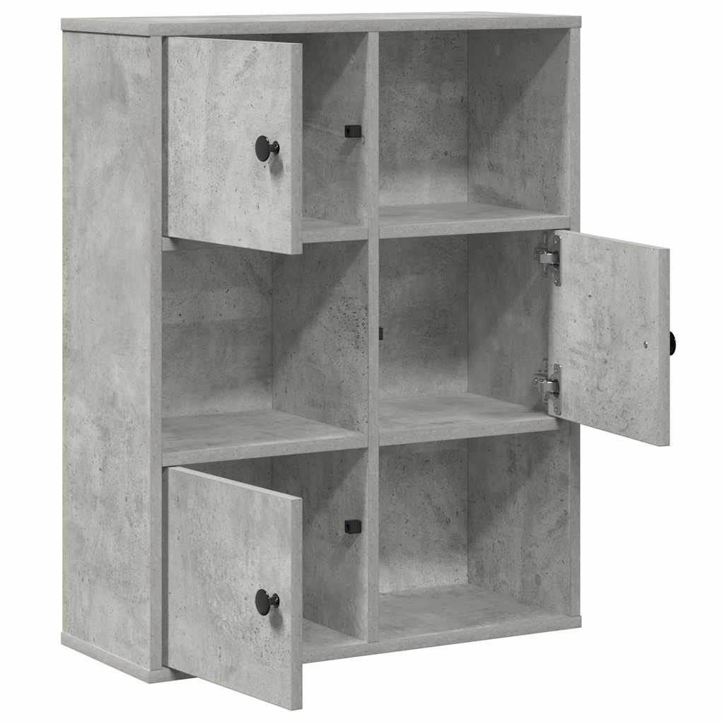 Boekenkast 60x24x76,5 cm bewerkt hout betongrijs