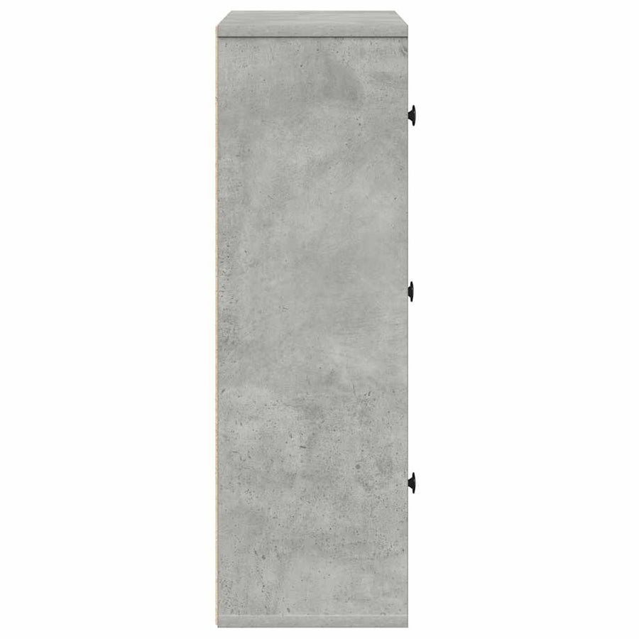 Boekenkast 60x24x76,5 cm bewerkt hout betongrijs