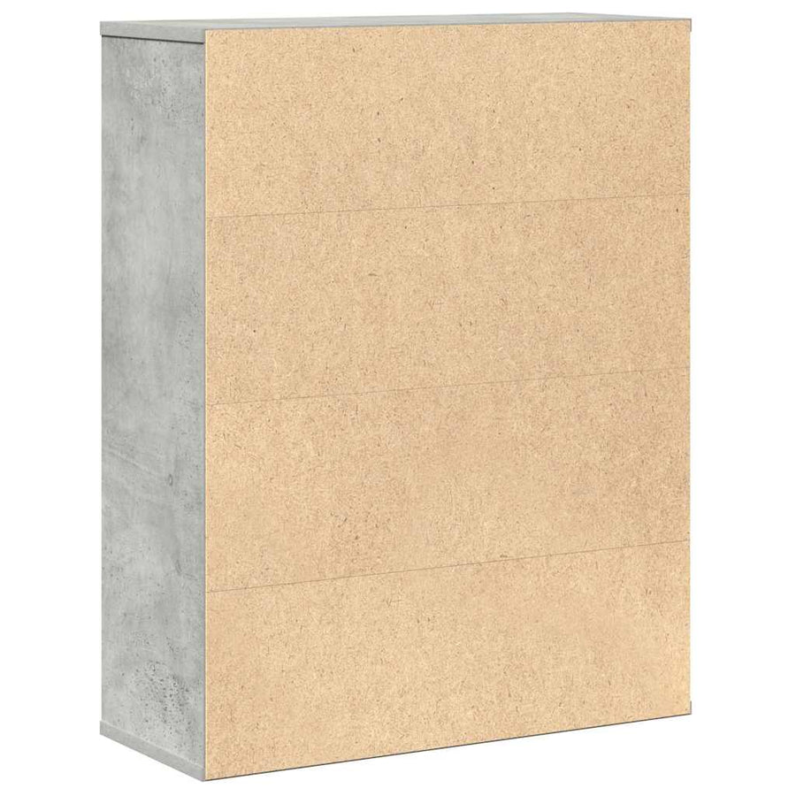 Boekenkast 60x24x76,5 cm bewerkt hout betongrijs