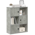 Boekenkast 60x24x76,5 cm bewerkt hout betongrijs