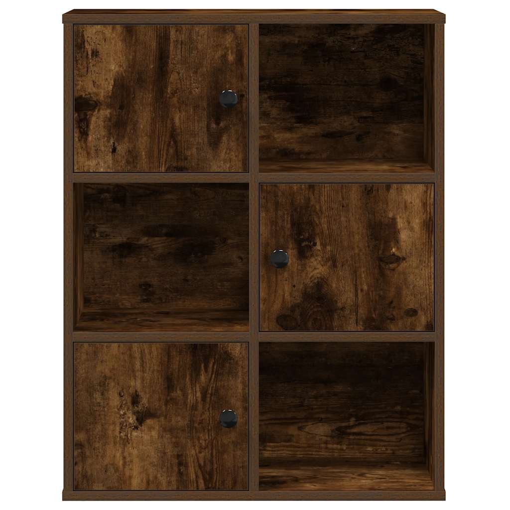 Boekenkast 60x24x76,5 cm bewerkt hout gerookt eikenkleurig