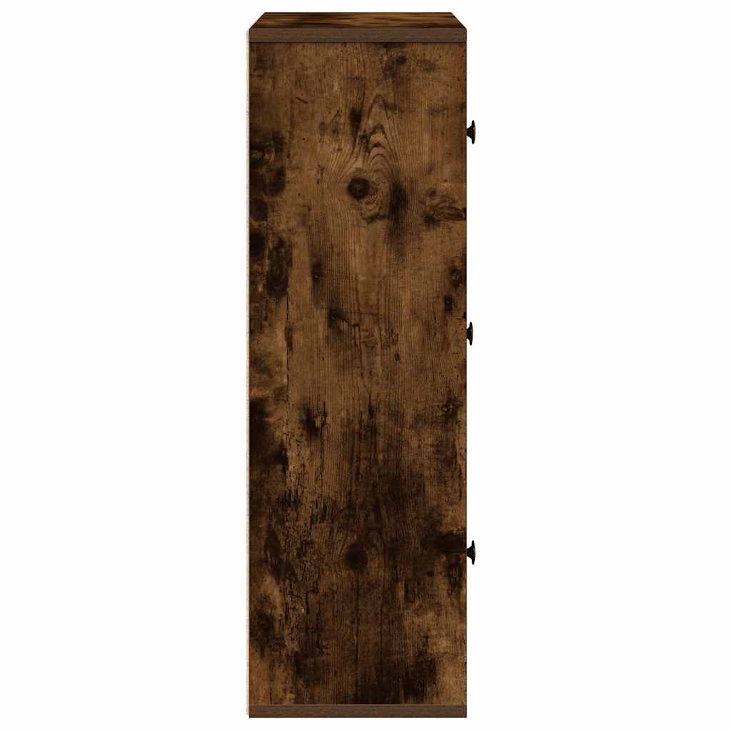 Boekenkast 60x24x76,5 cm bewerkt hout gerookt eikenkleurig