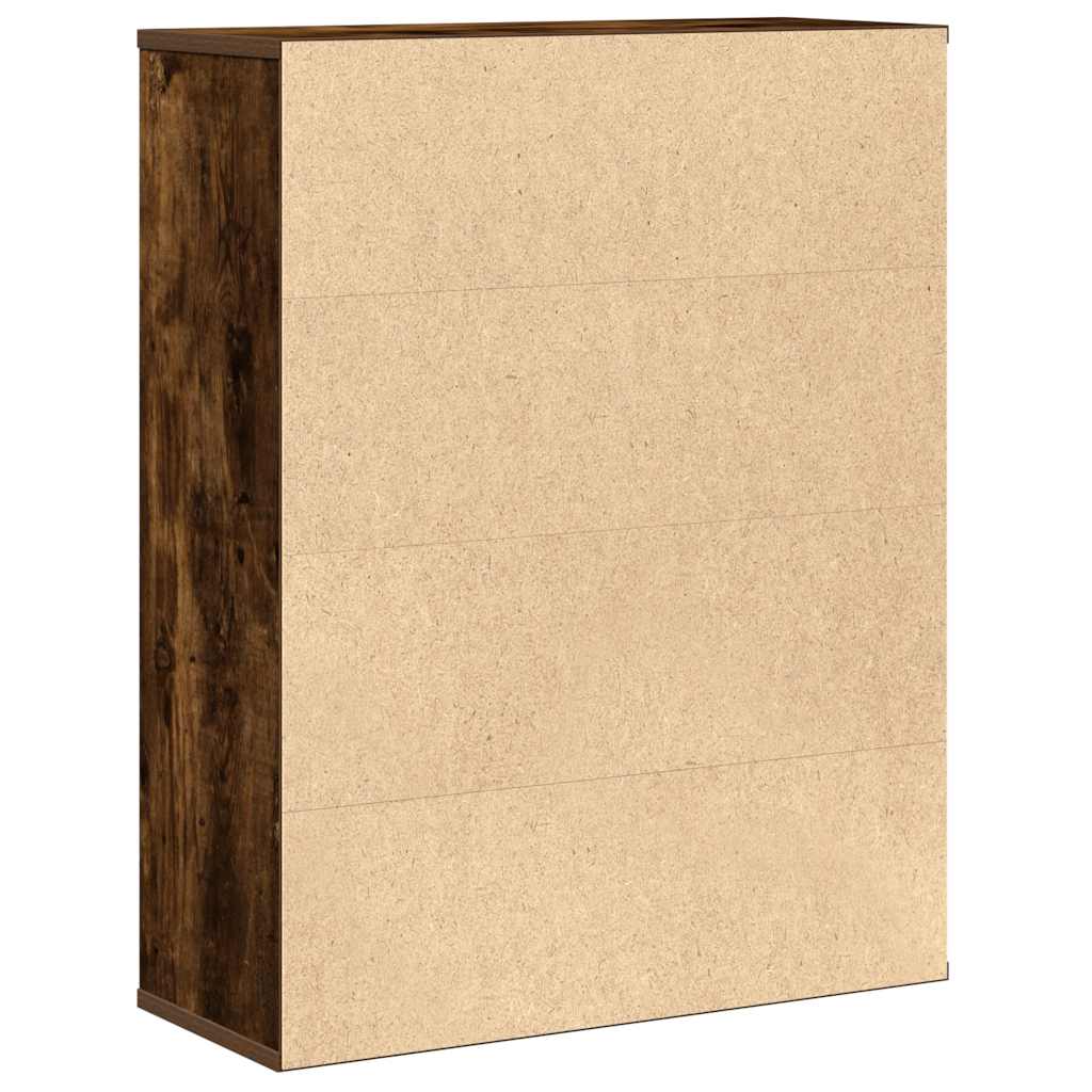 Boekenkast 60x24x76,5 cm bewerkt hout gerookt eikenkleurig