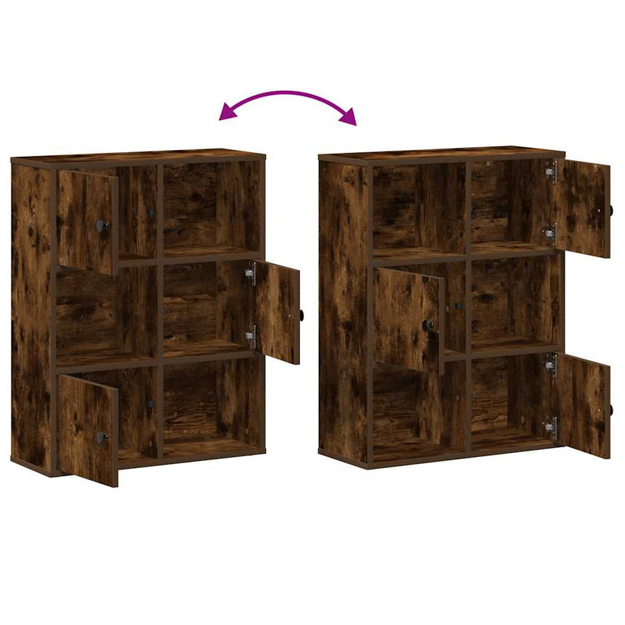 Boekenkast 60x24x76,5 cm bewerkt hout gerookt eikenkleurig