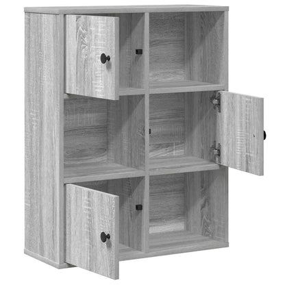 Boekenkast 60x24x76,5 cm bewerkt hout grijs sonoma eikenkleurig