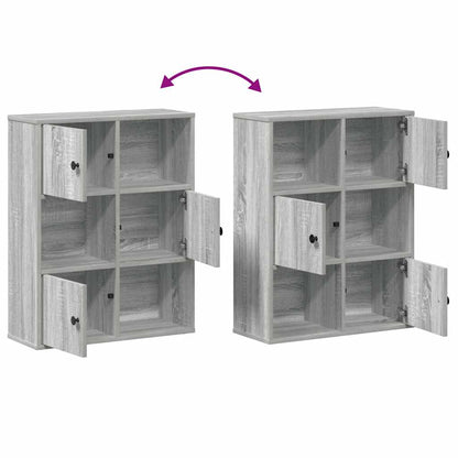 Boekenkast 60x24x76,5 cm bewerkt hout grijs sonoma eikenkleurig