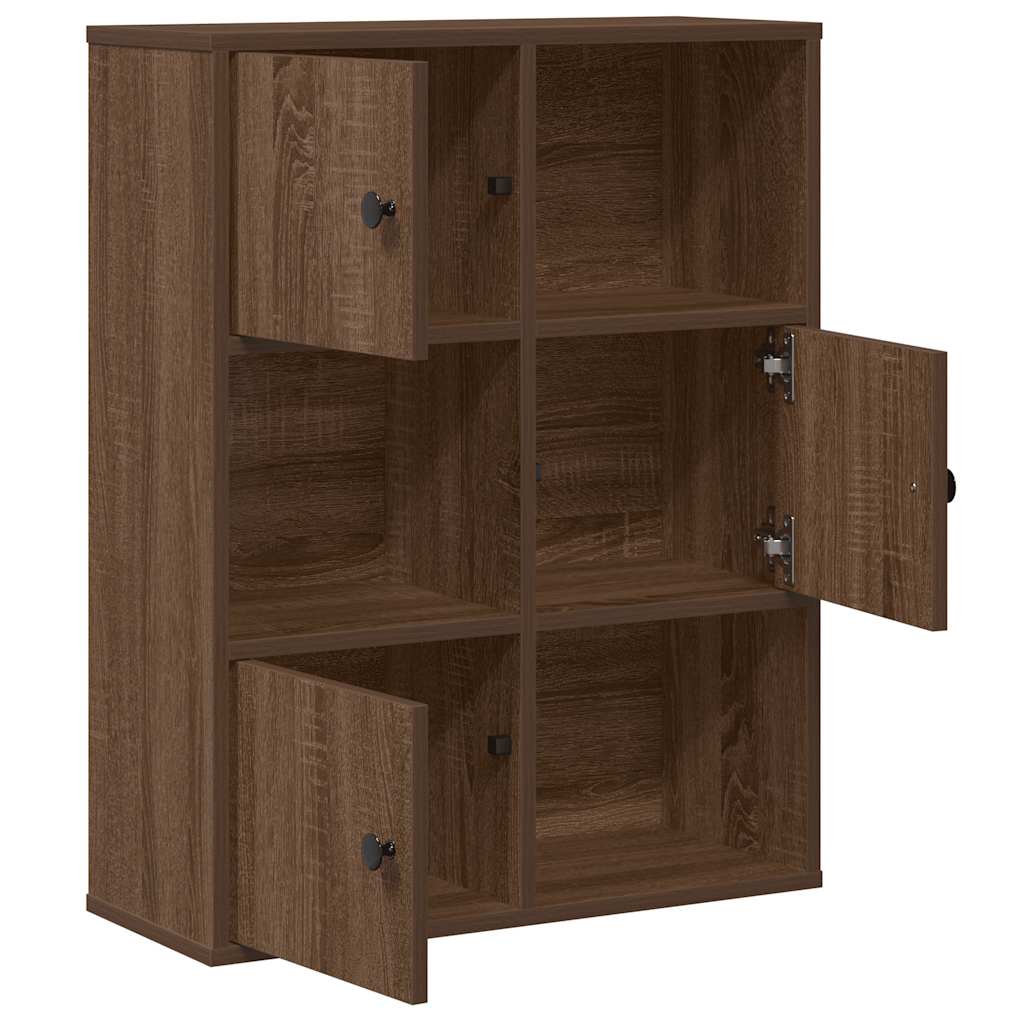 Boekenkast 60x24x76,5 cm bewerkt hout bruin eikenkleurig